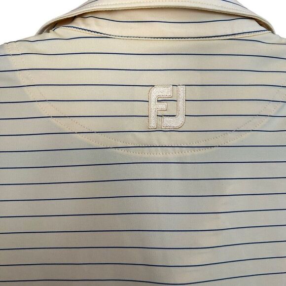 Foot Joy Yellow Striped Golf Polo Shirt Large - Picture 4 of 6